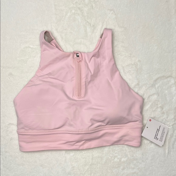 lululemon athletica Other - Lululemon Energy High-Neck Longline Bra Zip Pink Bliss Size 8 NEW